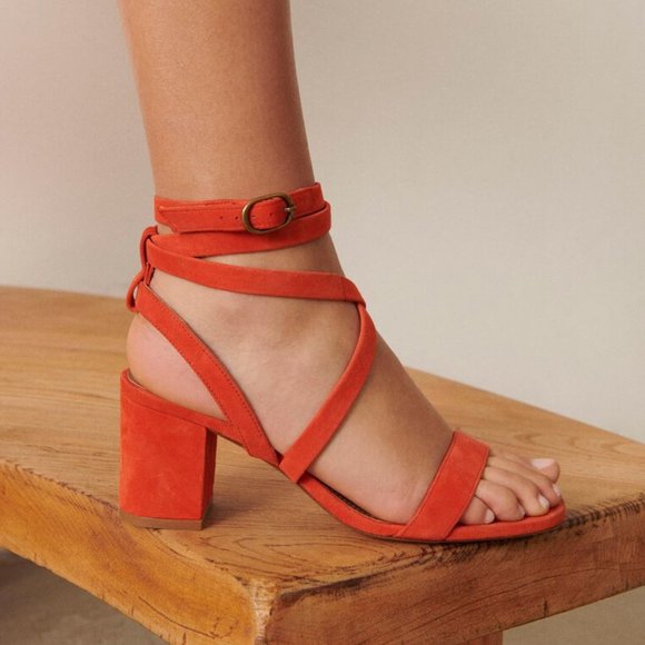 ba&sh CEQUOIA. Split Leather Sandals - Picture 1 of 12